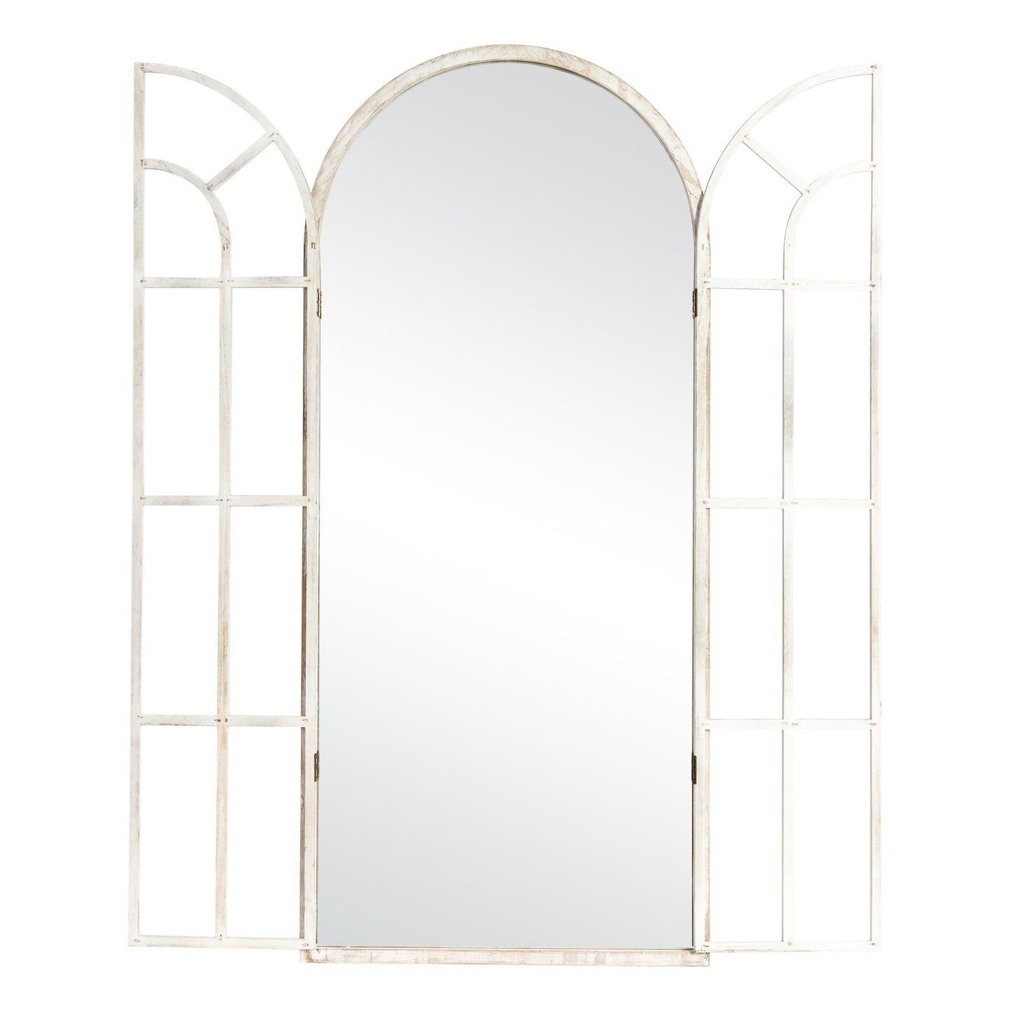 Miroir à fenêtre, miroir en bois incurvé, 180 cm (L) x 79 cm (l)