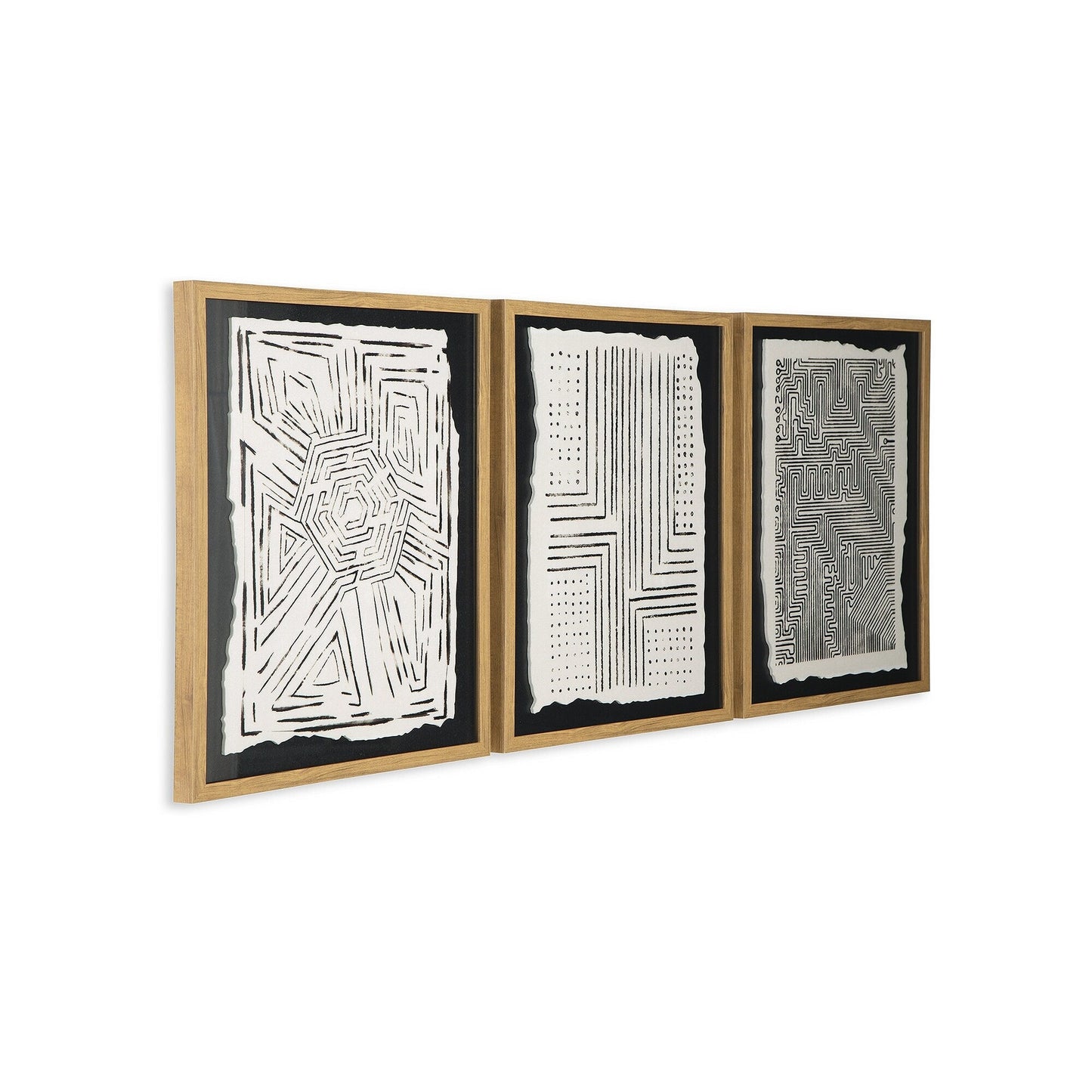 Ensemble de 3 tableaux muraux Wonderstow noir/beige