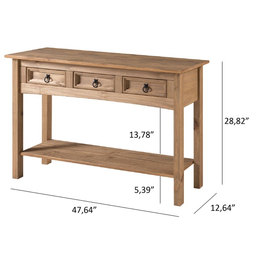 Console d'entrée en bois avec 3 tiroirs Corona | Furniture Dash - N/A