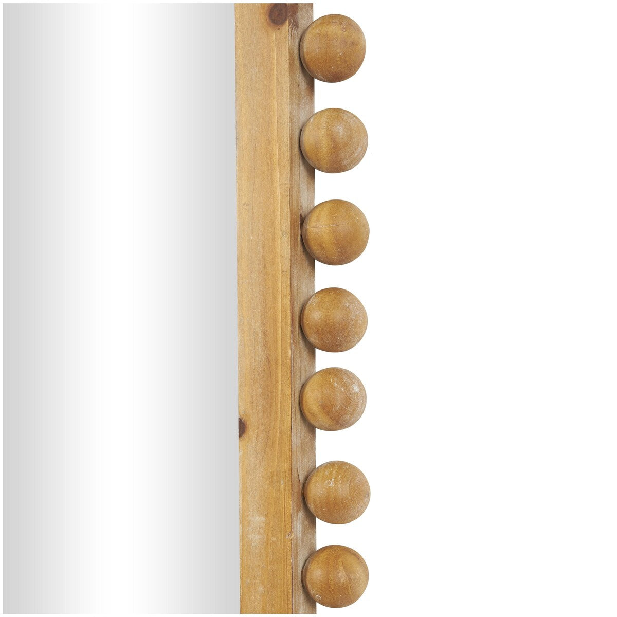 Miroir mural en bois avec cadre perlé - Marron - Roche River Decor