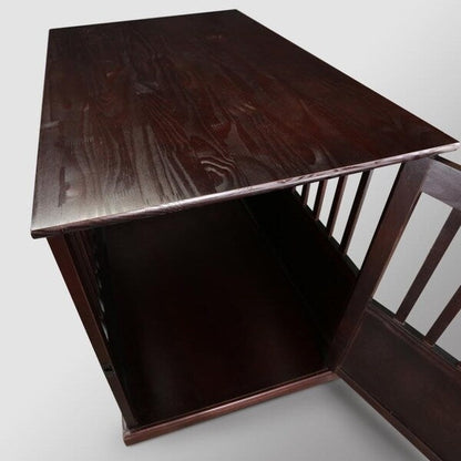 Table d'appoint en bois pour panier pour animaux de compagnie avec porte verrouillable