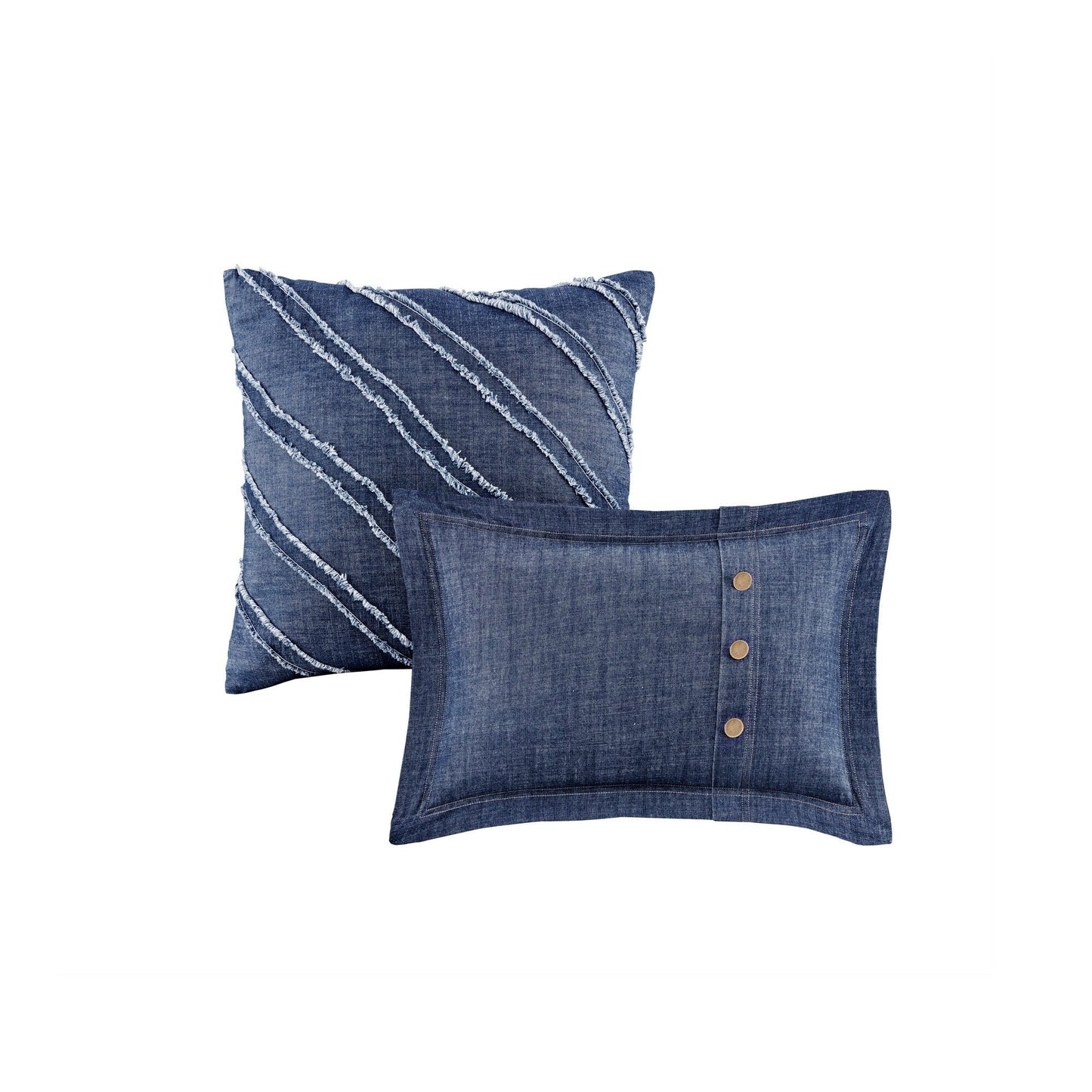 Ensemble de couette en jean Perry Blue de Woolrich, surdimensionné et surrempli