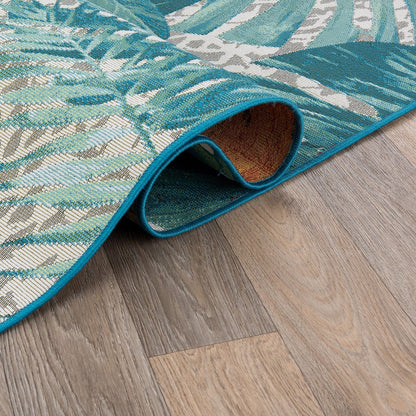 Tapis de sol contemporain à motifs floraux tropicaux pour intérieur/extérieur de World Rug Gallery