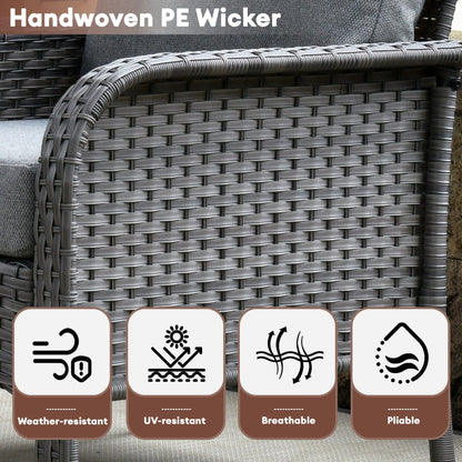 Ensemble de meubles de jardin d'extérieur XIZZI 4 pièces pour conversation avec table