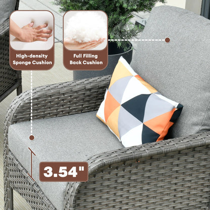 Ensemble de meubles de jardin d'extérieur XIZZI 4 pièces pour conversation avec table