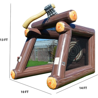 Jeu de lancer de hache gonflable XJUMP avec souffleur d'air et haches en mousse, qualité professionnelle, location, léger, pour jeux en extérieur