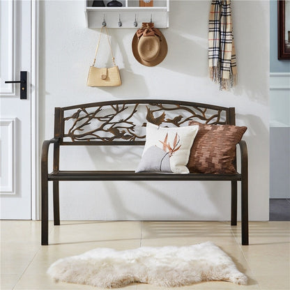 Yaheetech Banc de jardin pour patio, chaise de porche en métal pour extérieur - N/A