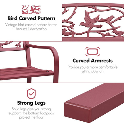 Yaheetech Banc de jardin pour patio, chaise de porche en métal pour extérieur - N/A