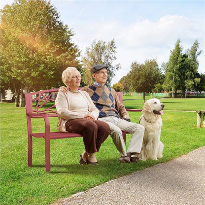 Yaheetech Banc de jardin pour patio, chaise de porche en métal pour extérieur - N/A