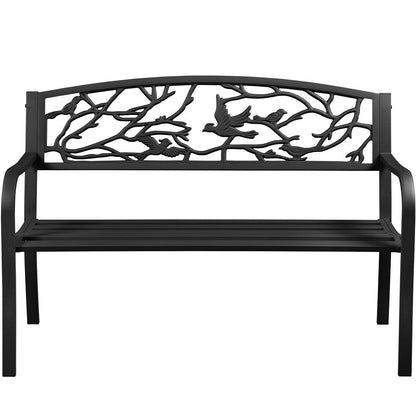 Yaheetech Banc de jardin pour patio, chaise de porche en métal pour extérieur - N/A