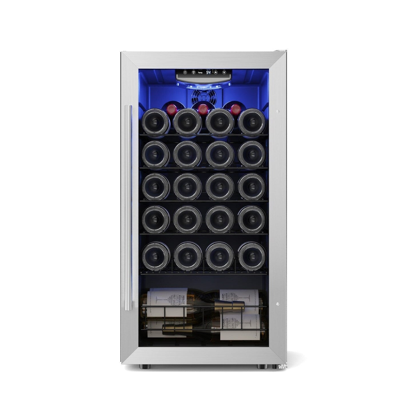 Yeego Réfrigérateur à vin mini-bar indépendant à 17 pouces, monoclimatique, 27 bouteilles - 16,9 pouces