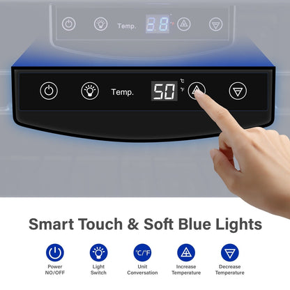 Yeego Réfrigérateur à vin mini-bar indépendant à 17 pouces, monoclimatique, 27 bouteilles - 16,9 pouces