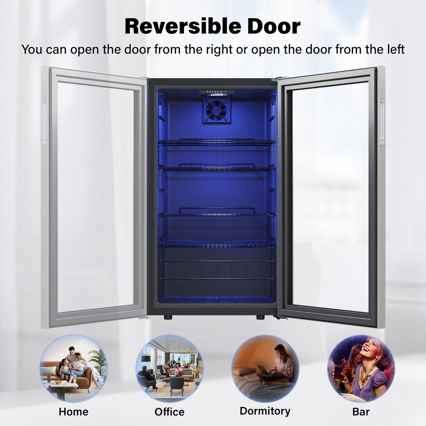 Yeego Réfrigérateur-glacière à boissons indépendant à 1 zone, 19 pouces, 140 canettes - 19 pouces