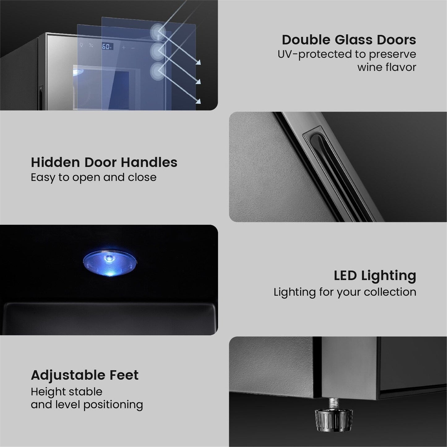 Réfrigérateur à vin Yeego pour 8 bouteilles - Mini refroidisseur