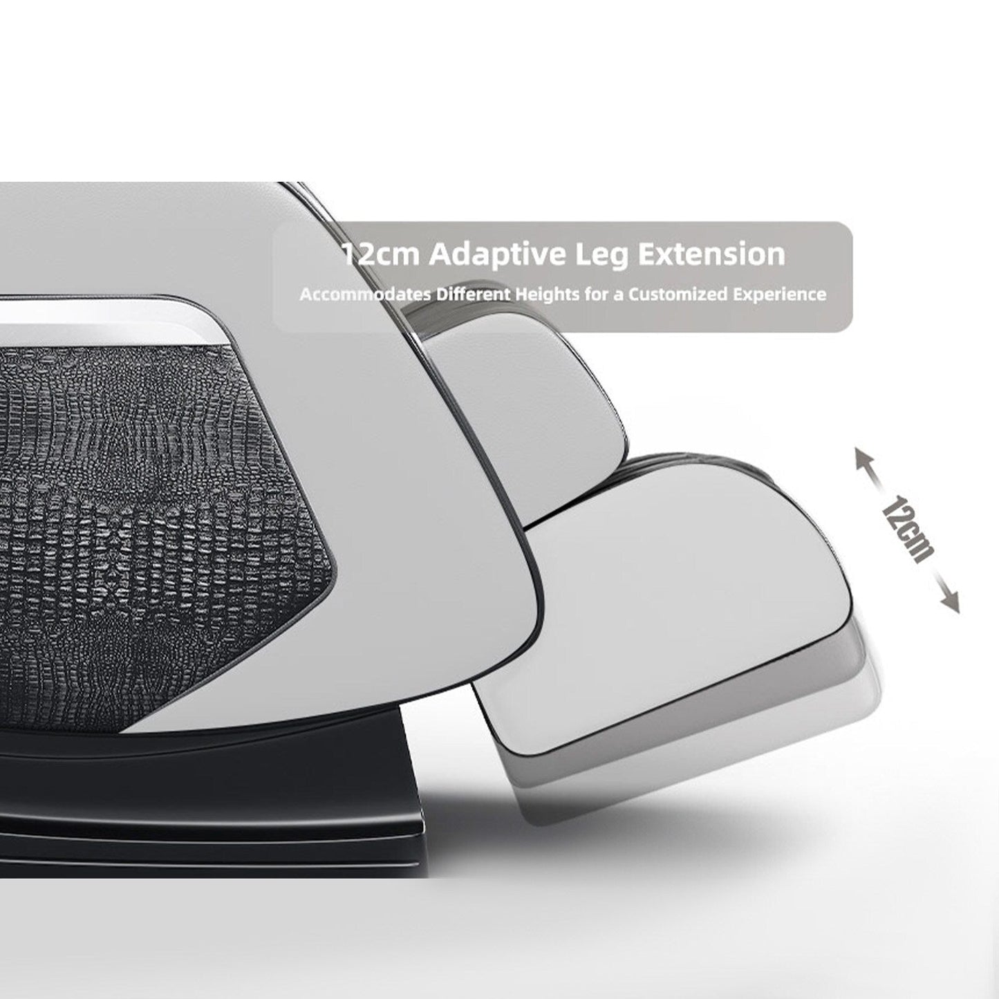 Fauteuil de massage inclinable à gravité zéro avec massage corporel complet, chauffage et audio Bluetooth intégré.