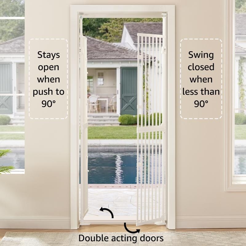 Barrière pour animaux de compagnie unipaws extra haute pour chats, 74 pouces de haut, avec portes et serrures