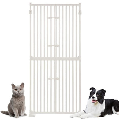 Barrière pour animaux de compagnie unipaws extra haute pour chats, 74 pouces de haut, avec portes et serrures